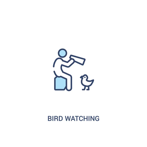 Concept d'observation des oiseaux 2 icône de couleur. élément de ligne simple illust — Image vectorielle