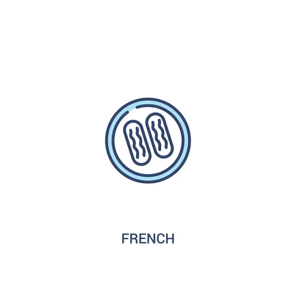 法国概念 2 彩色图标。简单线元素图. — 图库矢量图片