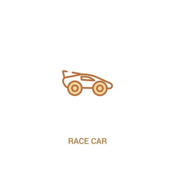 Concepto de coche de carreras 2 icono de color. ilustración de elemento de línea simple — Archivo Imágenes Vectoriales