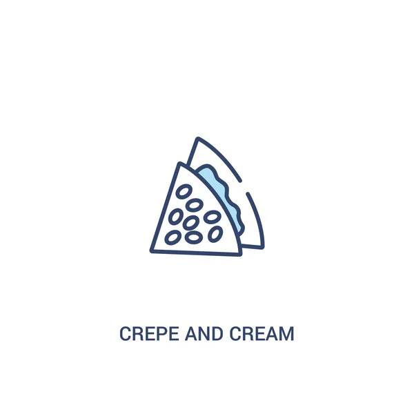 Crêpe en Cream concept 2 gekleurd pictogram. eenvoudig lijn element klok — Stockvector