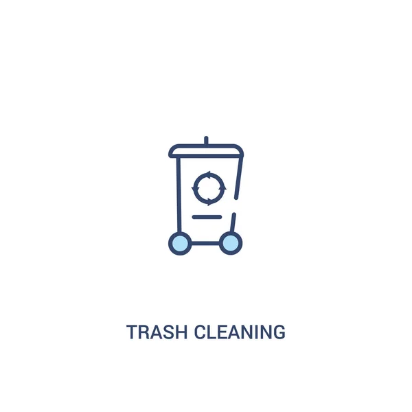 Çöp temizleme kavramı 2 renkli simgesi. basit çizgi elemanı illus — Stok Vektör