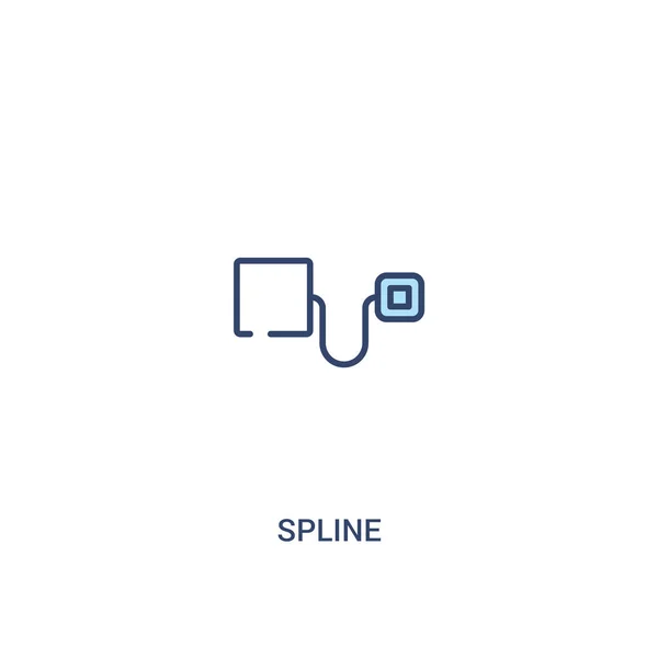 Spline-Konzept 2 farbiges Symbol. einfache Linienelement-Illustration. — Stockvektor