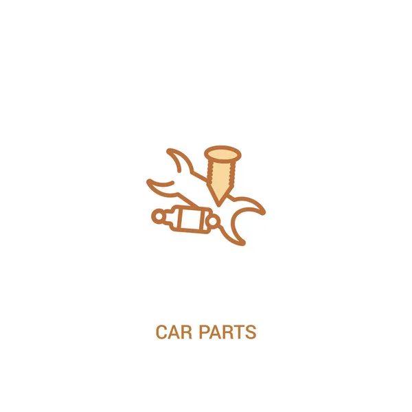 Concept de pièces de voiture 2 icône de couleur. simple élément de ligne illustrati — Image vectorielle