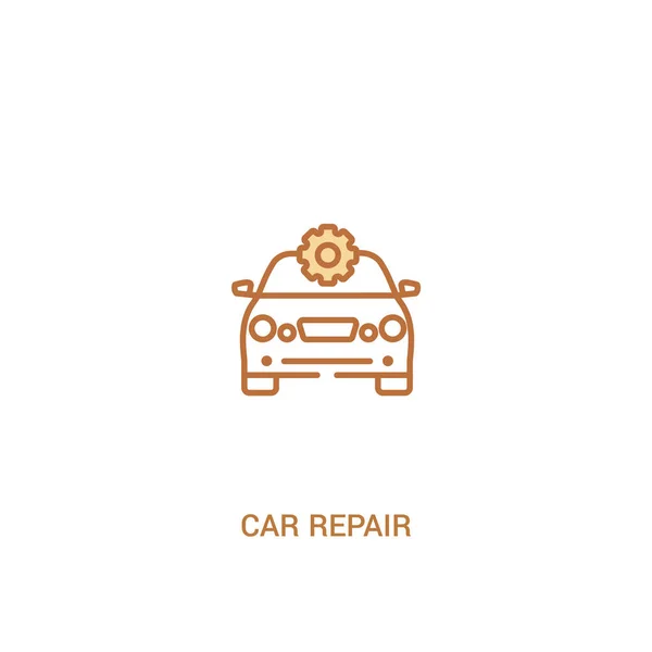Concepto de reparación de coche 2 icono de color. elemento de línea simple illustrat — Vector de stock