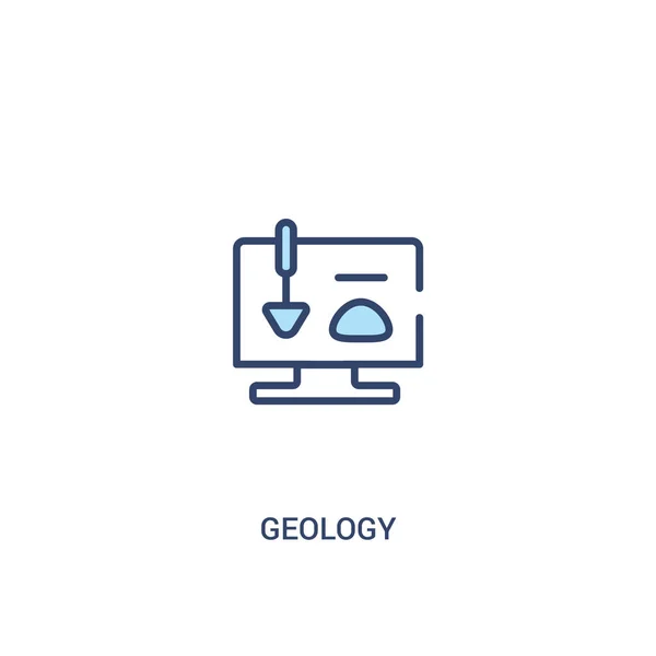 Geologická koncepce 2 Barevná ikona. jednoduchá čára, ilustrace — Stockový vektor
