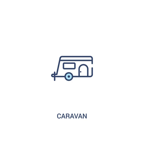 Conceito de caravana 2 ícone colorido. ilustração de elemento de linha simples —  Vetores de Stock