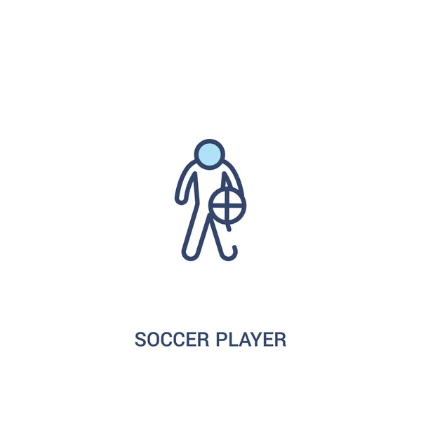 Fútbol jugador concepto 2 icono de color. línea simple elemento illust — Vector de stock