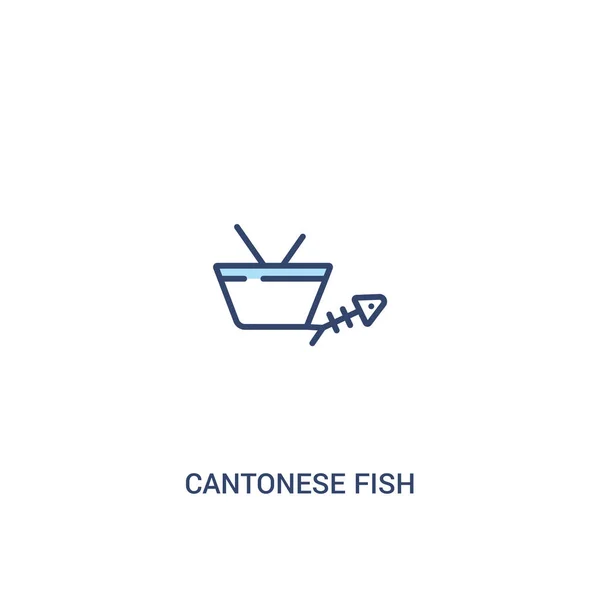 Concept de poisson cantonais 2 icône de couleur. élément de ligne simple illus — Image vectorielle