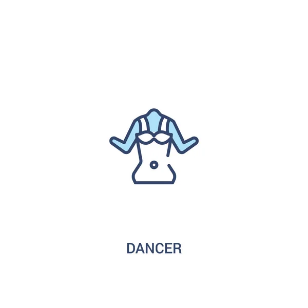 Dancer Concept 2 färgad ikon. enkel illustration av linjeelement. — Stock vektor