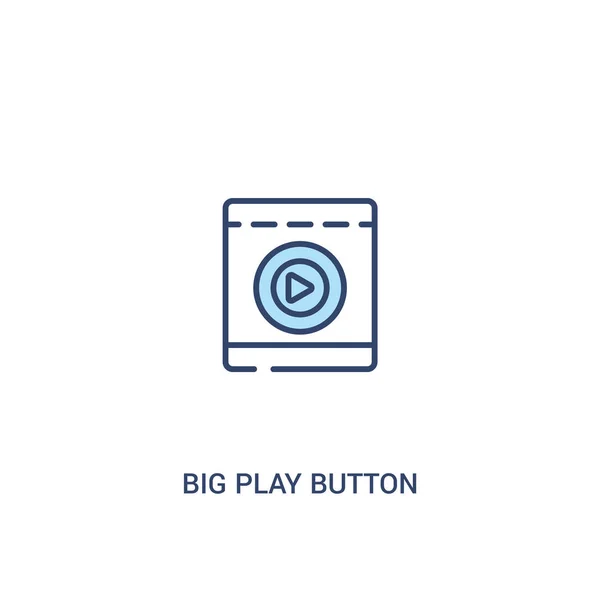 Duży przycisk gry koncepcja 2 kolorowa ikona. prosty element liniowy illu — Wektor stockowy
