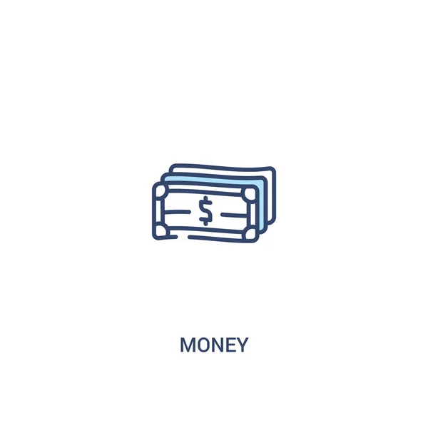 Деньги концепция 2 цветной значок. простая иллюстрация элемента строки . — стоковый вектор