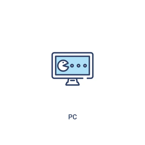 PC-Konzept 2 farbiges Symbol. einfache Linienelemente-Illustration. aus — Stockvektor