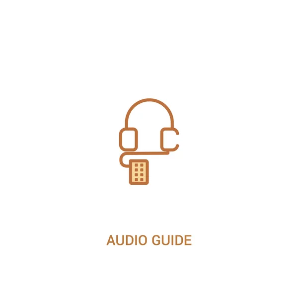 Concepto de audio guía 2 icono de color. elemento de línea simple illustra — Archivo Imágenes Vectoriales