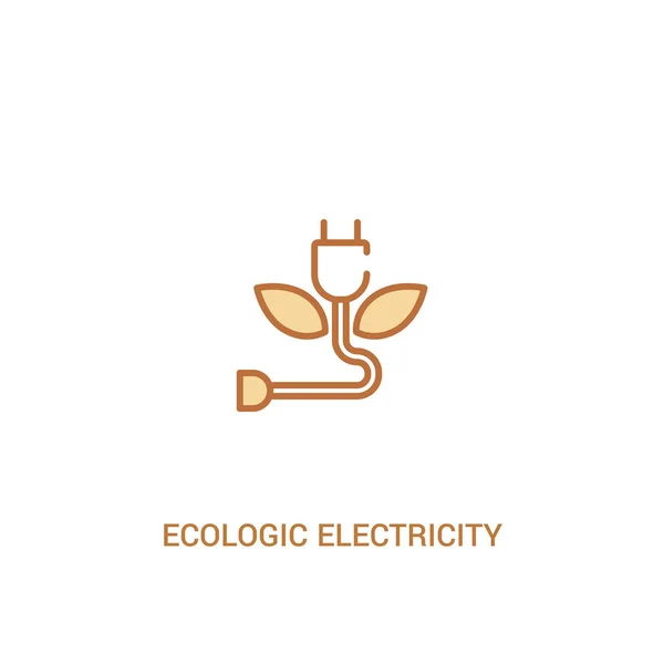 Concept d'électricité écologique 2 icône de couleur. élément de ligne simple — Image vectorielle