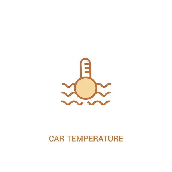 Concetto di temperatura dell'auto 2 icona colorata. elemento di linea semplice illu — Vettoriale Stock