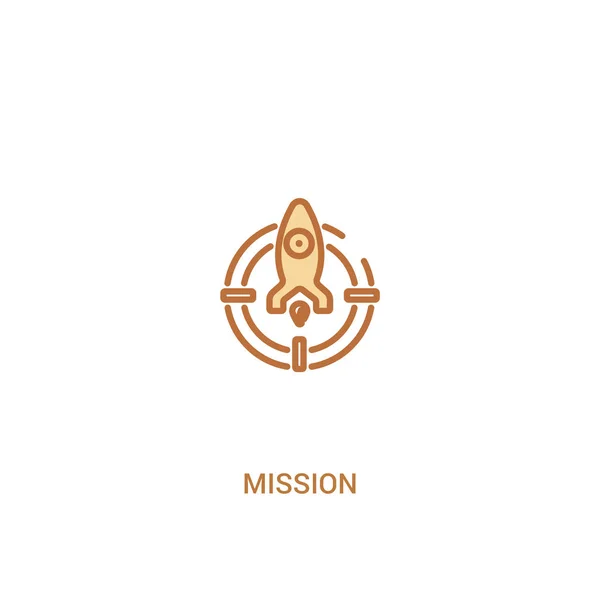Mission Concept 2 farbiges Symbol. einfache Linienelement-Illustration — Stockvektor