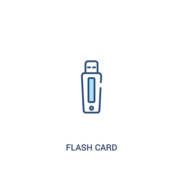 Concept de carte flash 2 icône de couleur. simple illustration d'élément de ligne — Image vectorielle