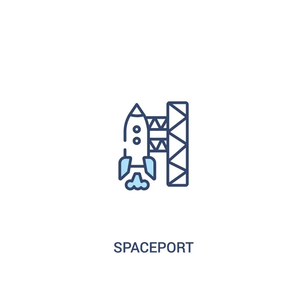 Raumfahrtkonzept 2 farbiges Symbol. einfaches Linienelement illustriert — Stockvektor