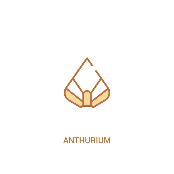 Anthurium 개념 2 색깔 아이콘. 간단한 라인 요소 일러스트 레이터 — 스톡 벡터