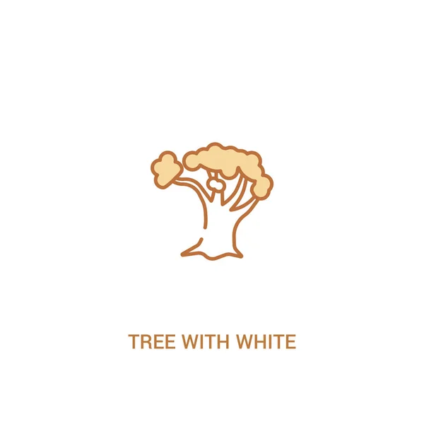 Baum mit weißem Laubkonzept 2 farbiges Symbol. einfache Linie elem — Stockvektor