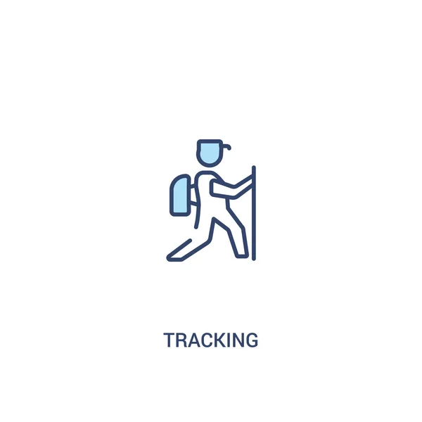 Tracking-Konzept 2 farbiges Symbol. einfaches Linienelement illustratio — Stockvektor