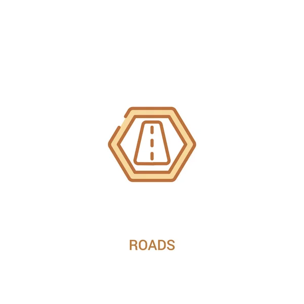 Concepto de carreteras 2 icono de color. ilustración simple elemento de línea . — Vector de stock