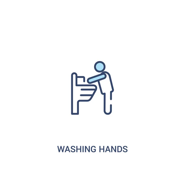 Concept de lavage des mains 2 icône de couleur. élément de ligne simple illust — Image vectorielle