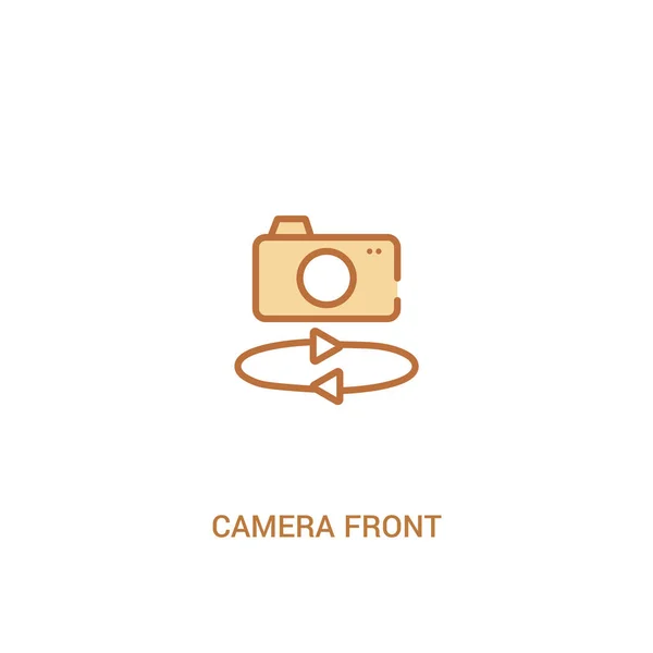 Kamera przednia koncepcja 2 kolorowa ikona. prosty element liniowy ilustr — Wektor stockowy