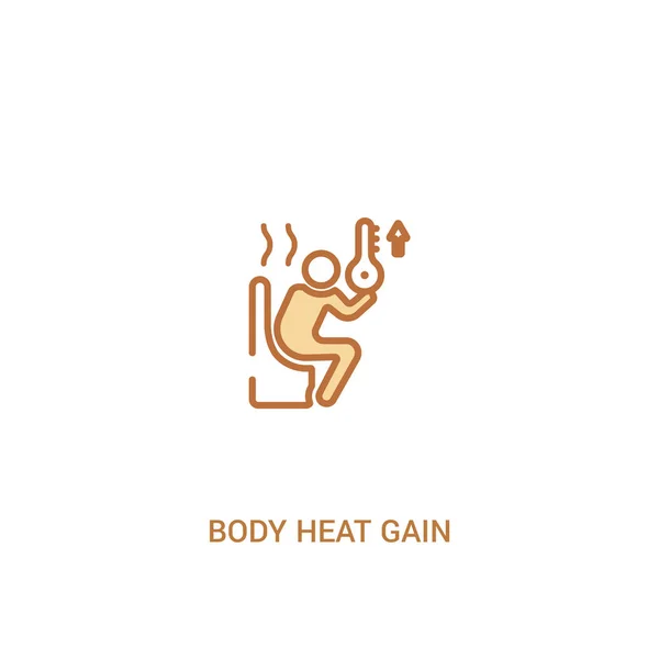 Body heat gain concept 2 colored icon. simple line element illus — Stock Vector