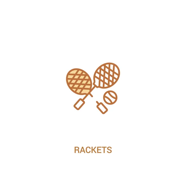 Concepto de raquetas 2 icono de color. ilustración simple elemento de línea — Archivo Imágenes Vectoriales