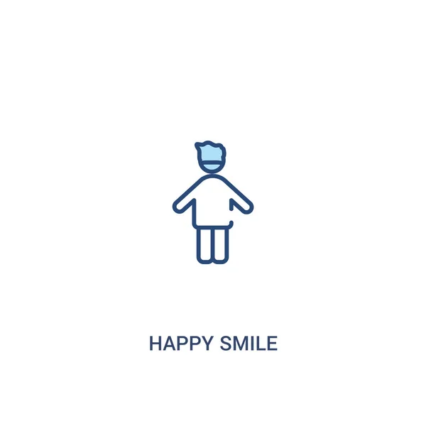 Glückliches Lächeln Konzept 2 farbiges Symbol. einfaches Linienelement illustriert — Stockvektor