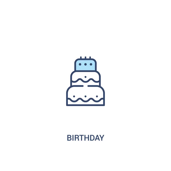 Concepto de cumpleaños 2 icono de color. ilustración de elemento de línea simple — Vector de stock