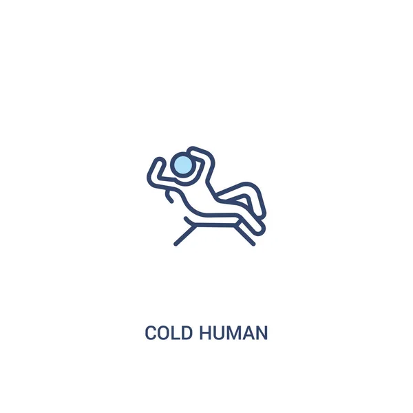 Freddo concetto umano 2 icona colorata. elemento di linea semplice illustrat — Vettoriale Stock