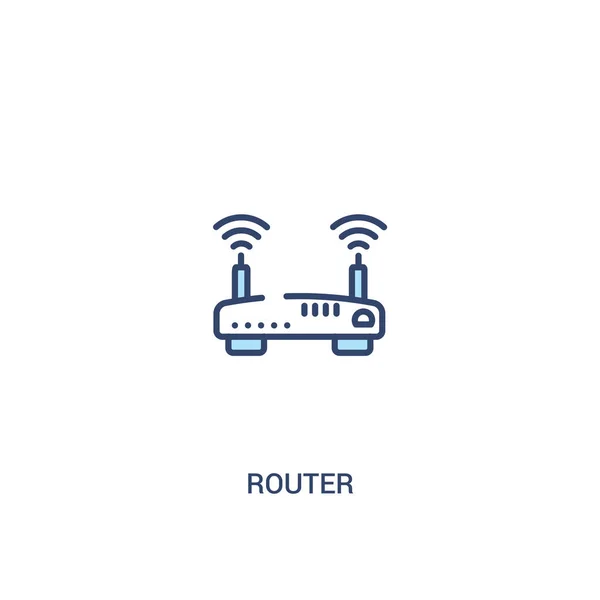 Koncepcja routera 2 kolorowa ikona. Prosta ilustracja elementu linii. — Wektor stockowy