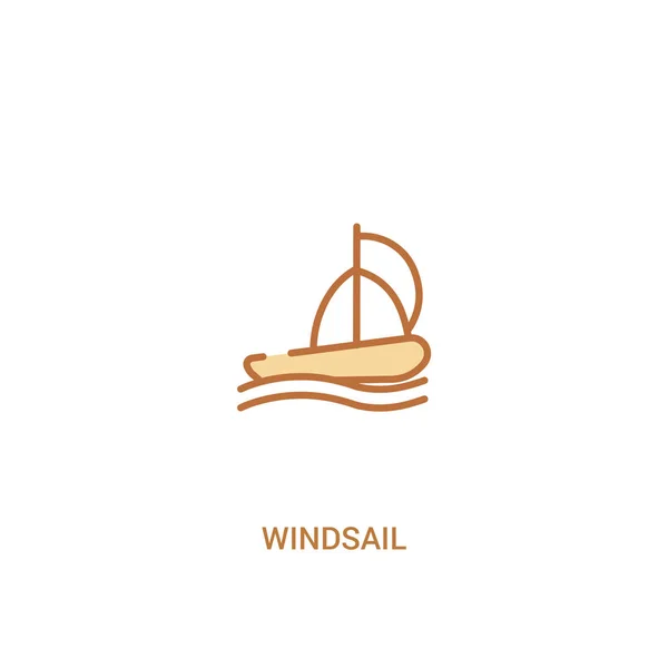 Windsail kavramı 2 renkli simgesi. basit çizgi elemanı illustratio — Stok Vektör