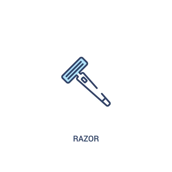 Razor concept 2 colored icon. simple line element illustration. — Stock Vector