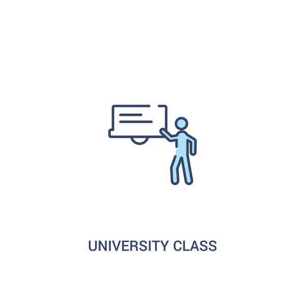 Concepto de clase universitaria 2 icono de color. elemento de línea simple mal — Vector de stock