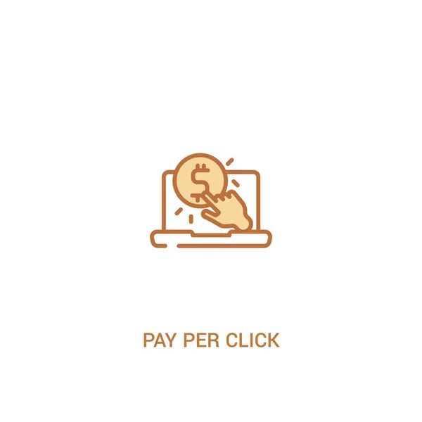 Pay per click concept 2 gekleurd icoon. eenvoudig lijn element illust — Stockvector