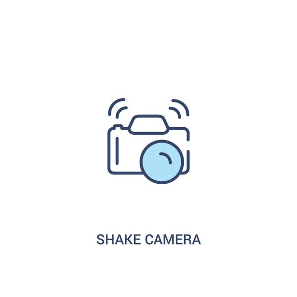 Shake camera concept 2 colored icon. simple line element illustr — Stock Vector