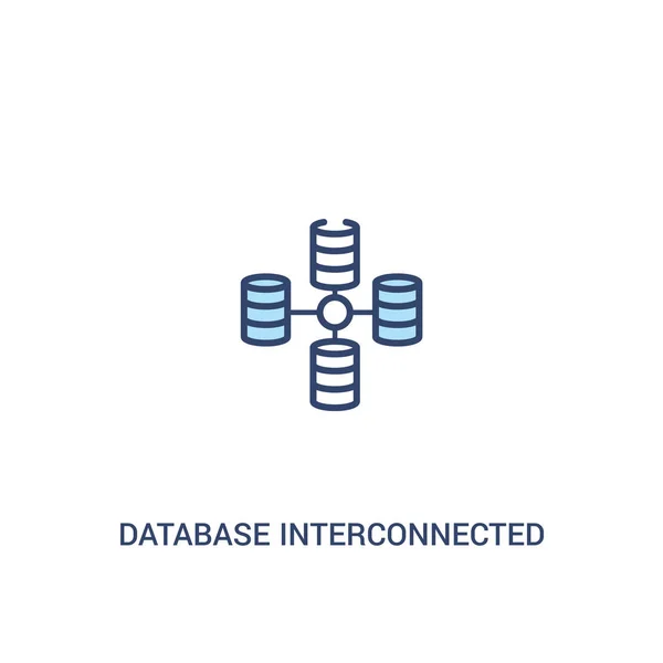 Database interconnected concept 2 colored icon. simple line elem — Stock Vector