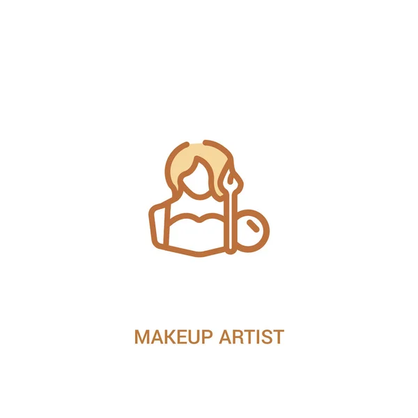 Maquillaje artista concepto 2 icono de color. línea simple elemento illust — Vector de stock