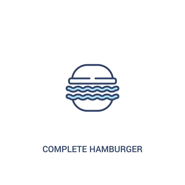 Komplettes Hamburger-Konzept 2 farbiges Symbol. einfaches Linienelement i — Stockvektor