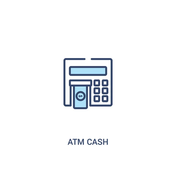 ATM gotówka koncepcja 2 kolorowa ikona. prosty element linii ilustratio — Wektor stockowy