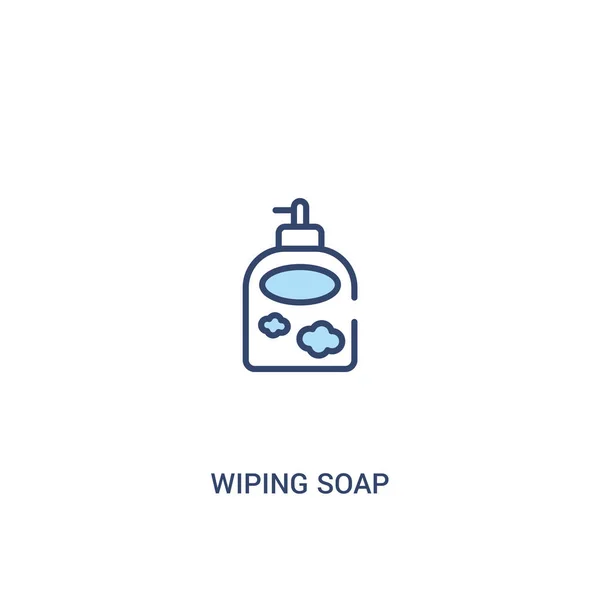 擦肥皂概念2彩色图标。简单线元素虚线 — 图库矢量图片