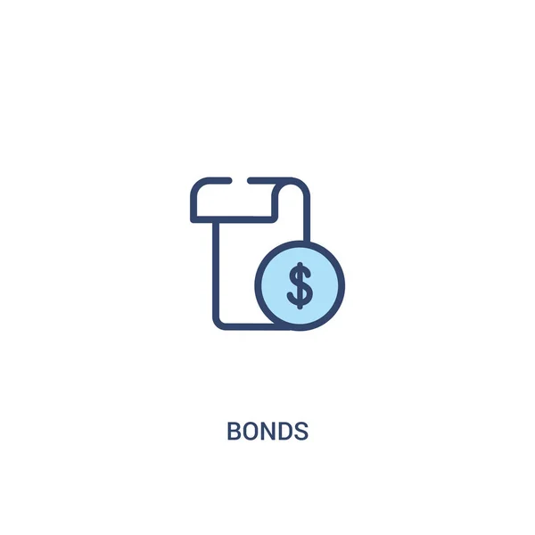 Bonds concept 2 colored icon. simple line element illustration. — Stock Vector