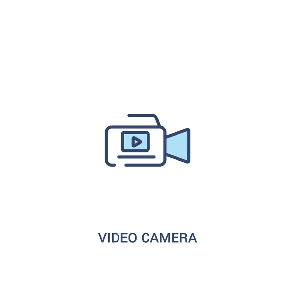Video kamera kavramı 2 renkli simge. basit çizgi elemanı illustr — Stok Vektör