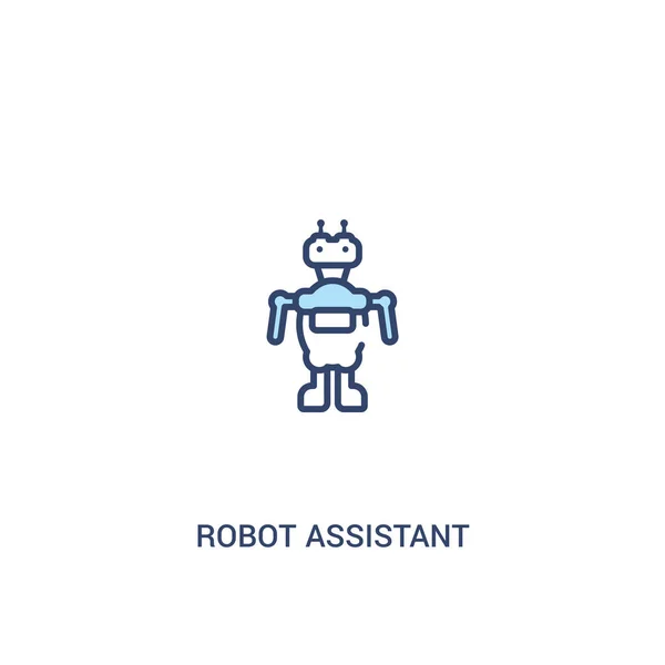 Robô assistente conceito 2 ícone colorido. elemento de linha simples illu — Vetor de Stock