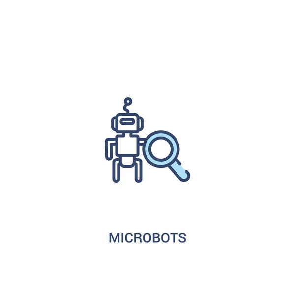 Conceito de microbots 2 ícone colorido. elemento de linha simples ilustrati — Vetor de Stock
