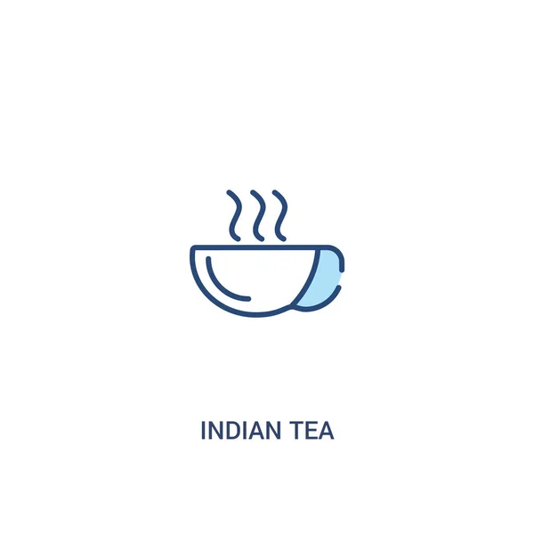 Индийский чай концепции 2 цветной значок. Простой иллюстрат элемента строки — стоковый вектор