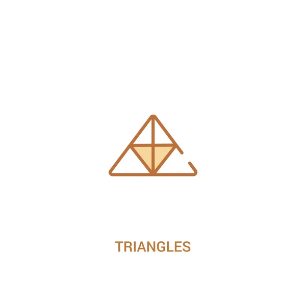 Triangoli concetto 2 icona colorata. linea semplice elemento illustrati — Vettoriale Stock